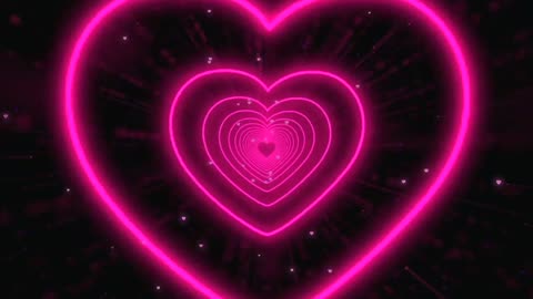 137. Heart Background Neon Lights Love Heart Tunnel Loop