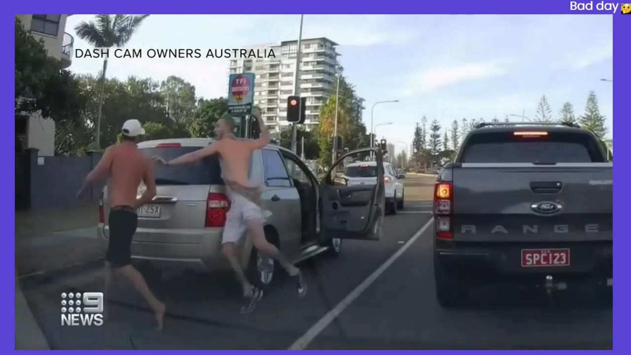 🚗💥 Dashcam Captures Amusing Road Rage Incident in Gold Coast! 😂📹