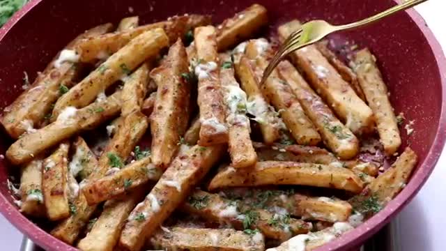 Crispy Garlic Fries,Butter Garlic Potatoes