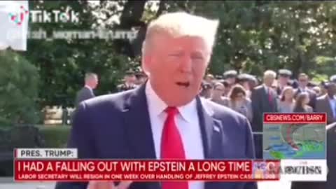 President Trump stating he threw Epstein out and he's not a friend.