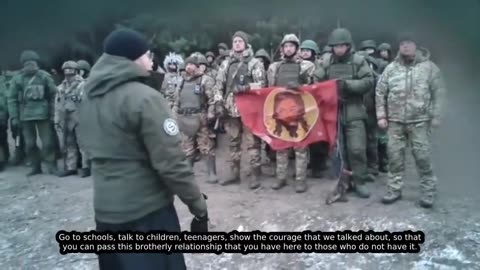 Russian soldiers pray before the battle.