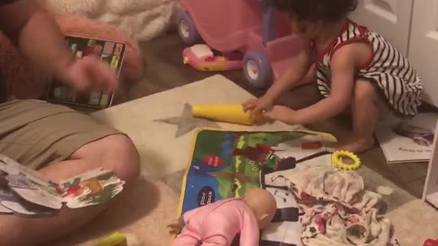 Playing with daddy