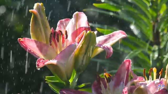 [4k ULTRA HD] Nature Video the Rain Most Beautiful flowers.