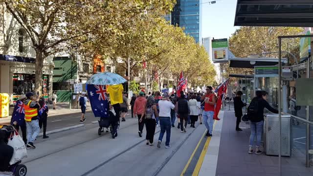 Start Of The 23 04 2022 Protest Rally March from Parliament House