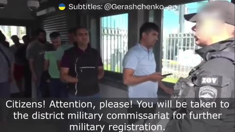 Russians are taking migrants to the military center to fight in the war.