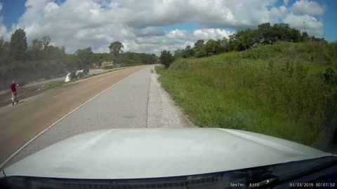 Cement Truck Flips After Blown Tire