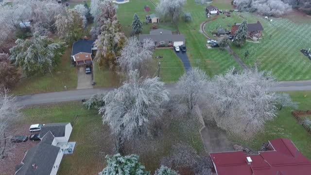 Aerial view of ice storm 2018