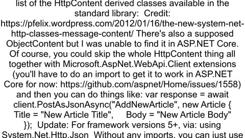 How do I set up HttpContent for my HttpClient PostAsync second parameter