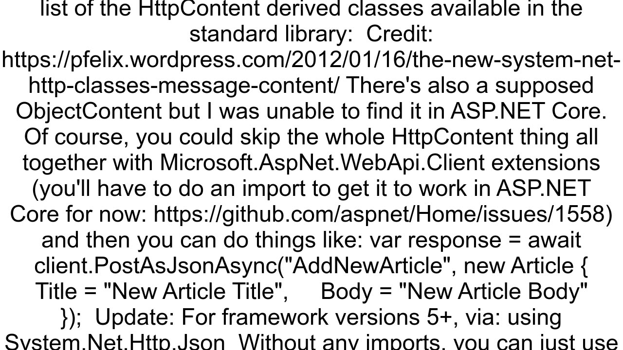 How do I set up HttpContent for my HttpClient PostAsync second parameter