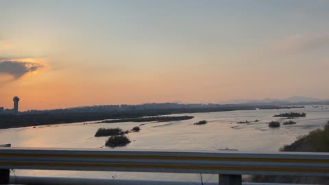 the sunset of the Han River