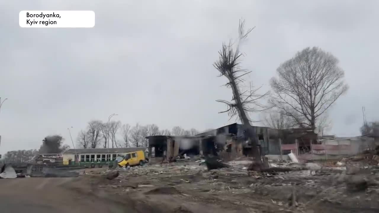 Destroyed Bodyanka in Kyiv region. 200 citizens are missing