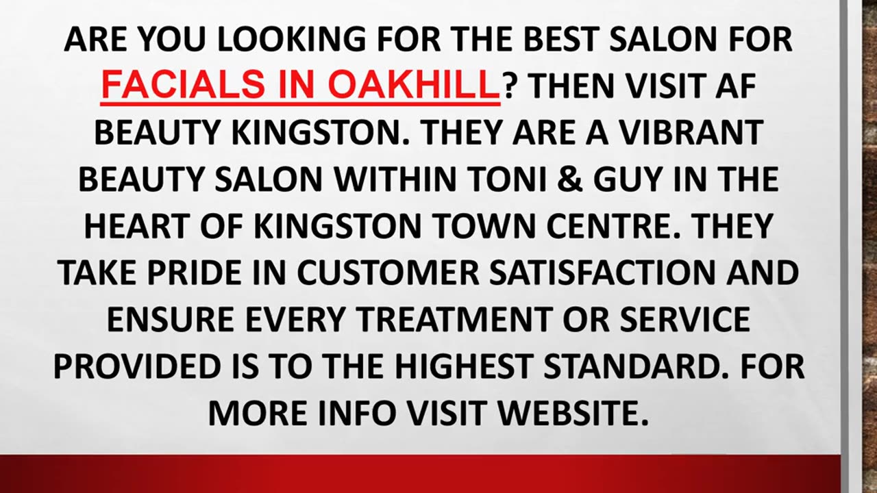 Best Salon for Facials in Oakhill