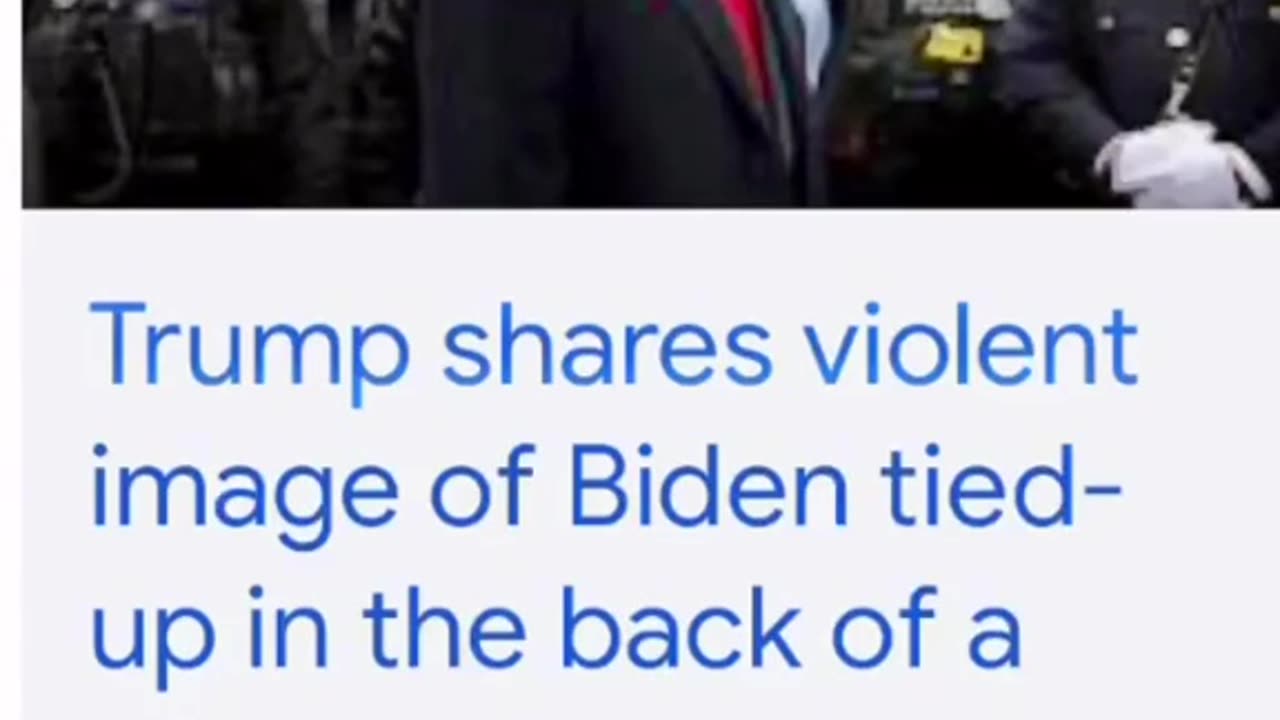 Trump shares image depicting Biden tied up in back of pickup truck