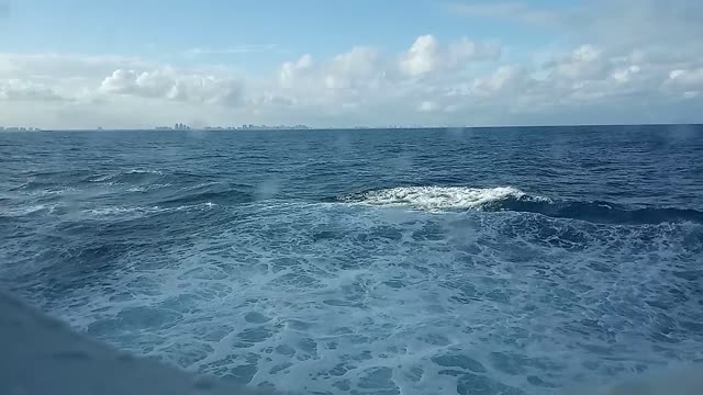 Caribbean Sea from the porthole of a cruise ship.