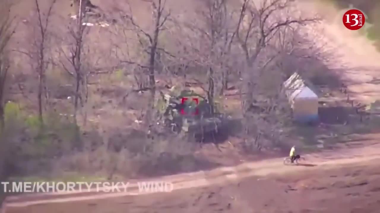 Russian soldiers followed by the drone were destroyed together with ammunition depots they entered