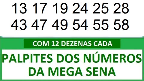 PALPITES DOS NÚMEROS DA MEGA SENA COM 12 DEZENAS zy zz z0 z1 z2 z3 z4 z5 z6 z7 z8 z9