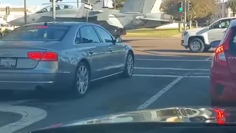 Plane crossing the road