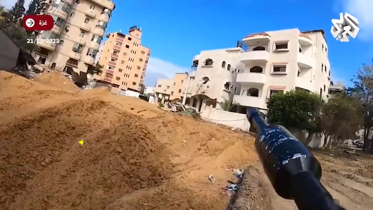 Footage of Al-Quds Brigades targeting Israeli vehicles penetrating the advance lines in Gaza City