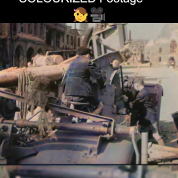 German Children Play with Flak Gun in the Ruins of Nuremberg 1945 - COLOURIZED Footage 🇩🇪👧🎥