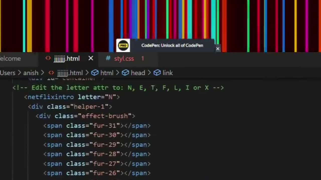 Netflix Ncolors animation using html css #htmlcss #viral #shorts