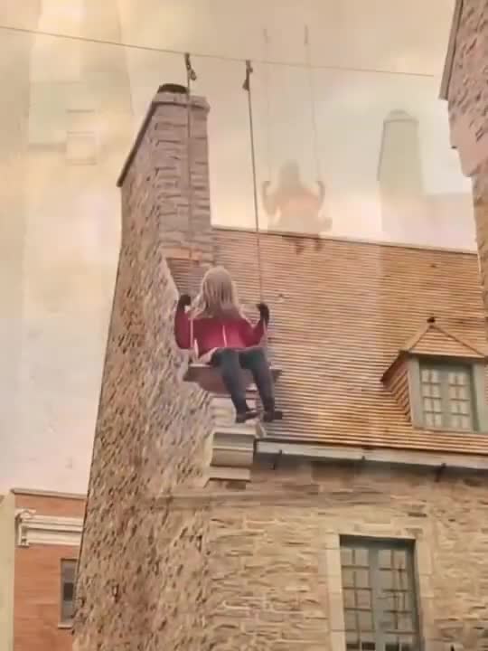 GIRL SWINGING UP THE SKY #shorts