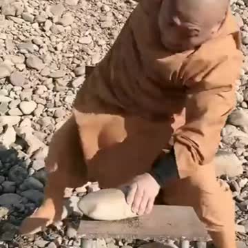 Kung Fu monk performing