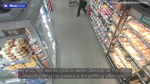 Moment police arrest persistent shoplifter after failed attempt