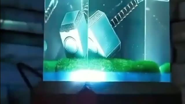 Thors hammer, set in resin and backlit, (Art by Sivovna)