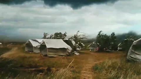 Strong wind at the archaeological site