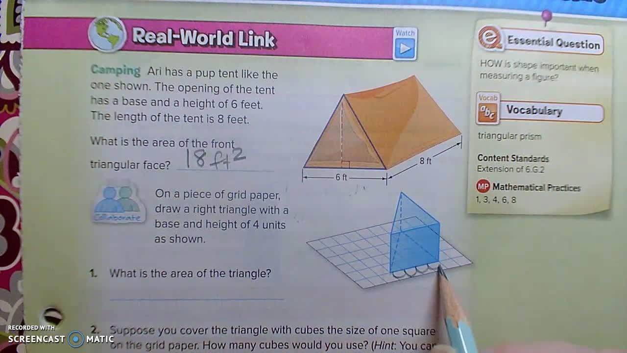 Gr 6 - Ch 10 - Lesson 2 - Volume of Triangular Prisms