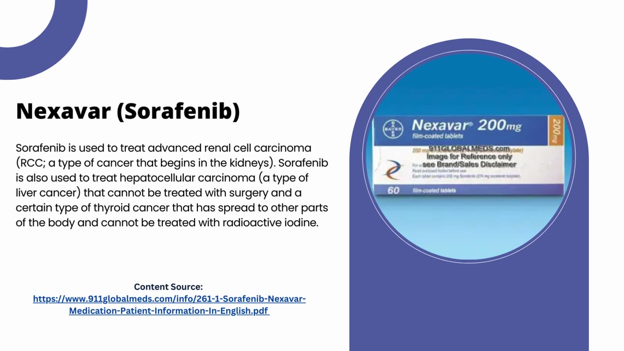 Nexavar (Sorafenib) 200mg Side Effects & Lowest cost