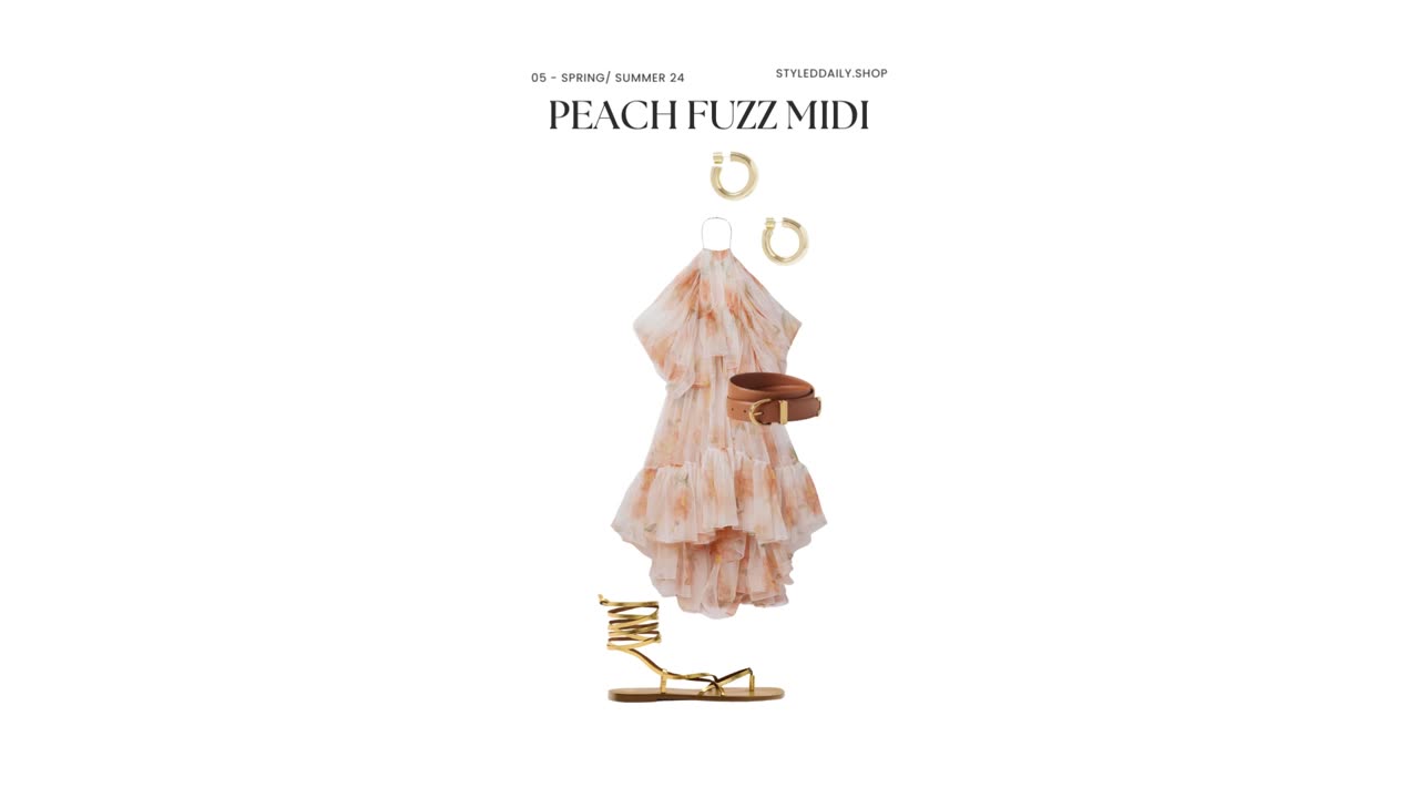 Styling a Pantone "Peach Fuzz" Dress | Styled Daily