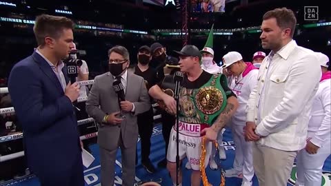 Canelo tells two guys wearing jake paul shirts to get the f out of here