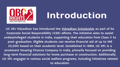 Eligibility for LIC HFL Vidyadhan Scholarship (Class 11)