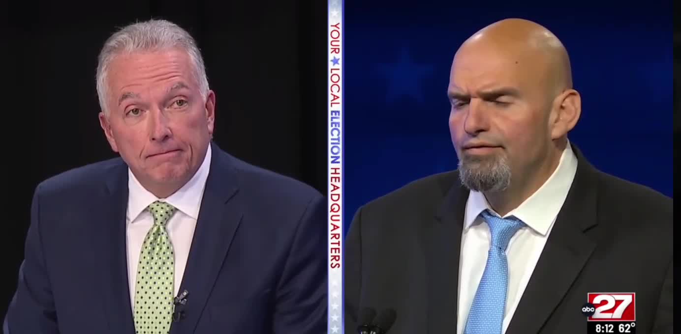 Trainwreck. John Fetterman Speaks Gibberish on Minimum Wage at PA Senate Debate