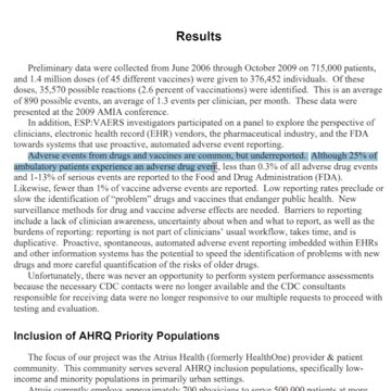 "SHOCKING" Only 1% of Vaccine Adverse Events Are Reported: Harvard Pilgrim Grant Report