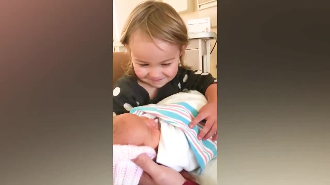 Super Adorable Moment When Big Brothers and Big Sisters Meet Newborn Baby For The First Time