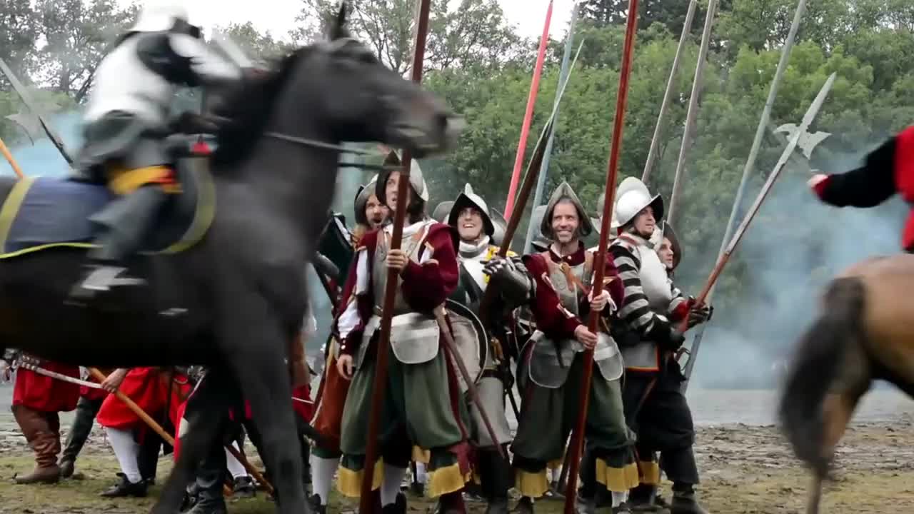 warriors riding a horses soldiers fight each other military battleground (army forces) battlefield