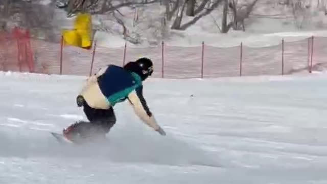 Skiing at the outdoor ski resort