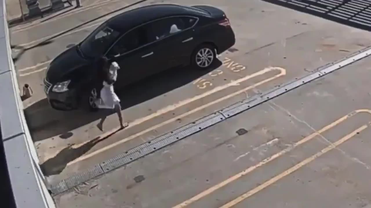 Woman Throws Her Dog Off Car Lot Roof