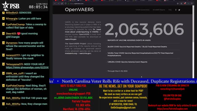 2022-03-30 07:07 EDT - Patriots Soapbox AM: with LadyRWB , MykelJaye & DD