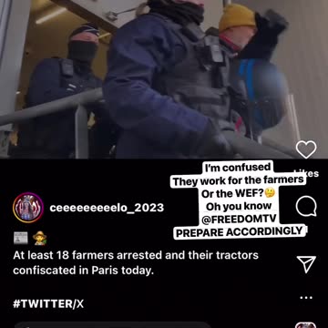 French police arresting French farmers under tax tyranny