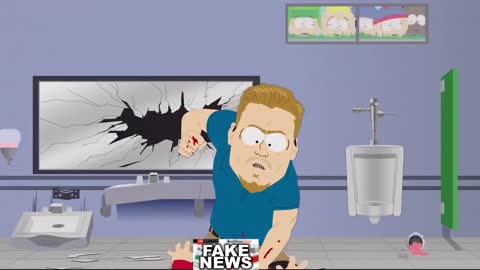 fake news director golpea a cartman gift