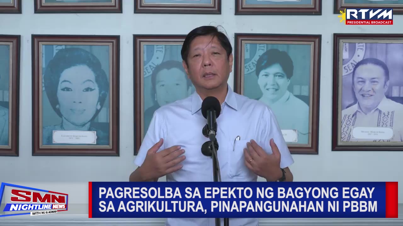 Pagresolba sa epekto ng Bagyong Egay sa agrikultura, pinapangunahan ni PBBM