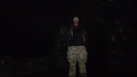 Light test before filming at OKEHAMPTON castle. Night time