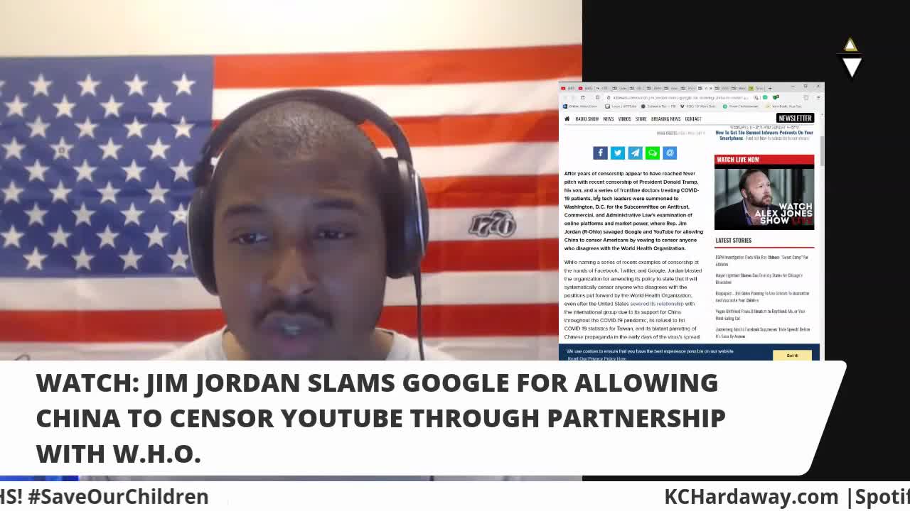 Jim Jordan Slams Google For Allowing China To Censor YouTube Through Partnership With W.H.O