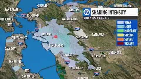 A preliminary 3.2 magnitude earthquake has just struck near San Leandro Friday night,