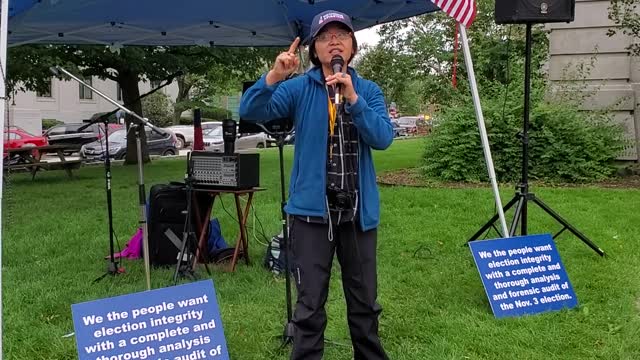 Chau Kelley speaks at the rally for statewide audit of all ballots in New Hampshire - 2
