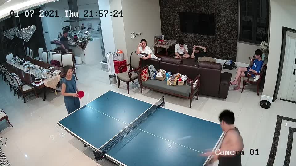 Slippery Hand Sends Table Tennis Bat Flying