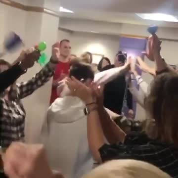 Young man rings bell in tears after 3 year battle with leukemia